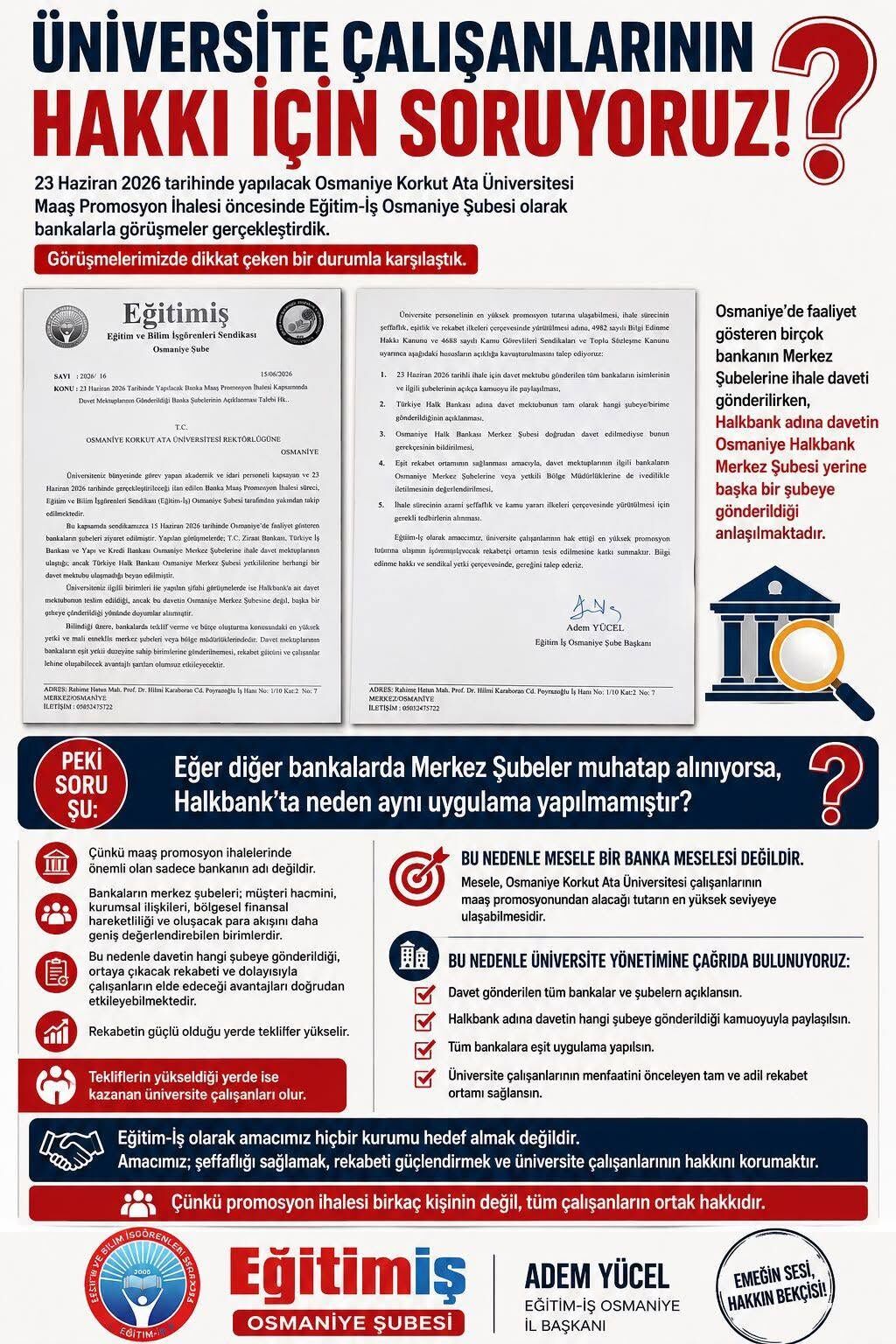 Adem Yücel Üniversite Çalışanlarını Gündeme Taşıdı6