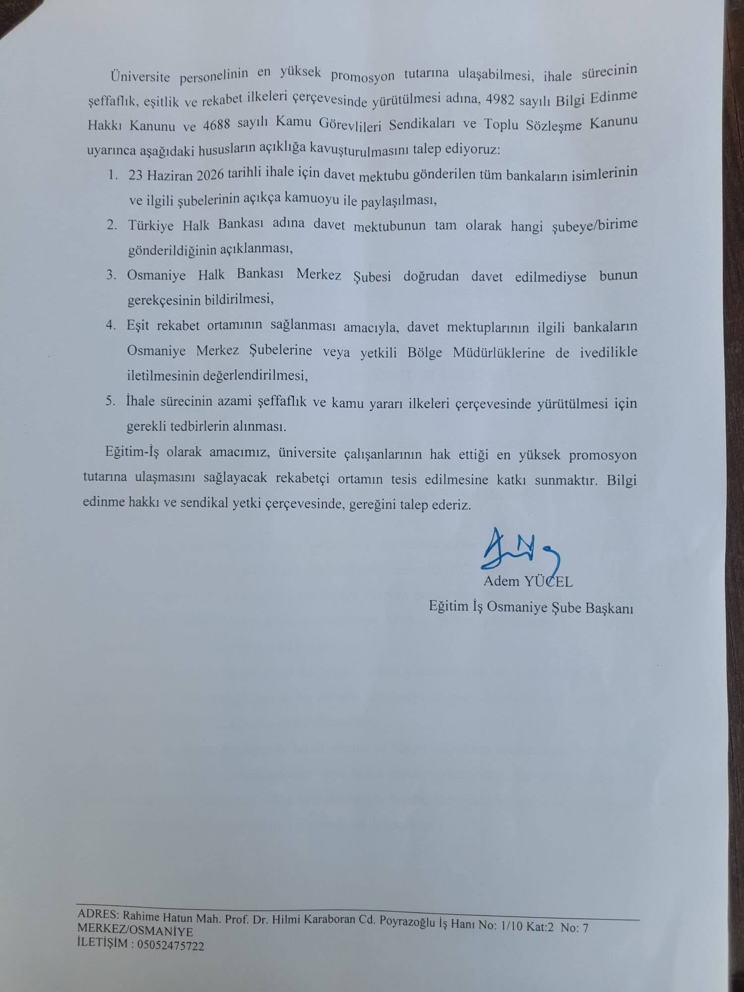 Adem Yücel Üniversite Çalışanlarını Gündeme Taşıdı8