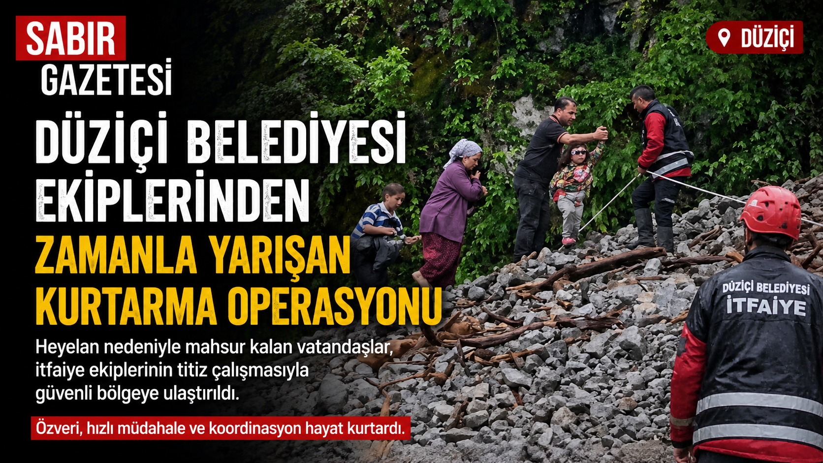 Düziçi'nde Mahsur Kalanlara Zamanla Yarışan Kurtarma