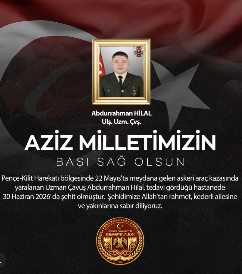 Osmaniye’ye Şehit Acısı