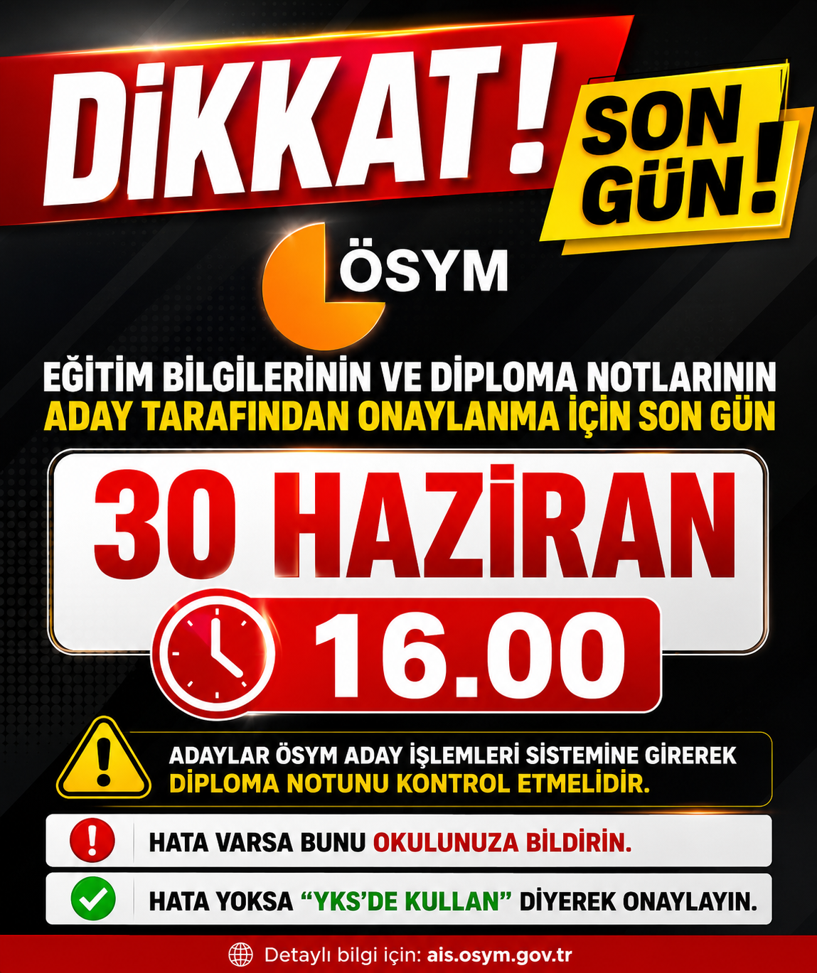 Ösym’den Son Gün Uyarısı-1