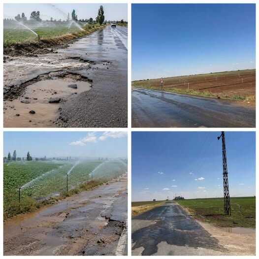 Ceylanpınar'da Yola Taşan Sulama Sularına Ceza Uyarısı