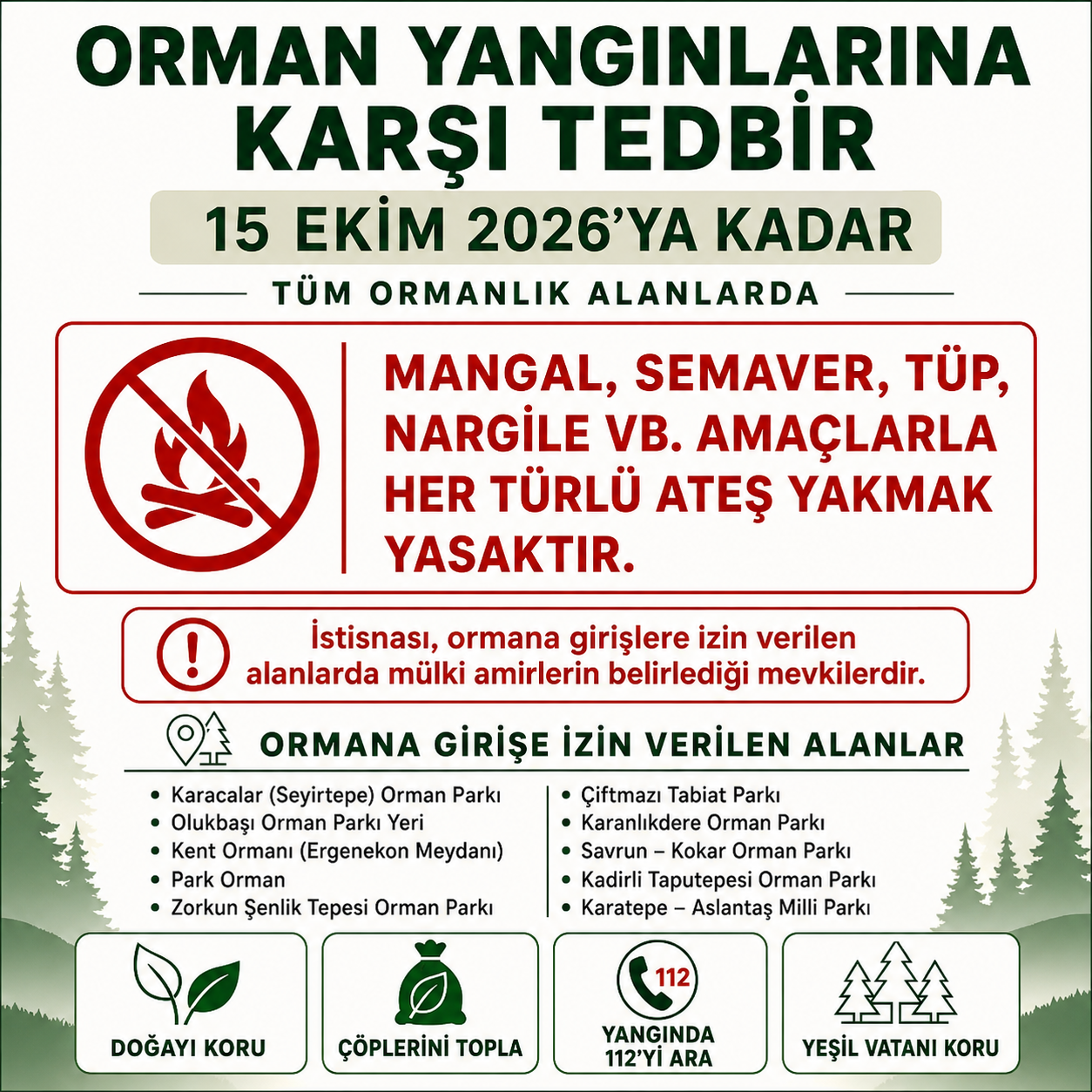 Osmaniye’de Ormanlarda Ateş Yasaklandı