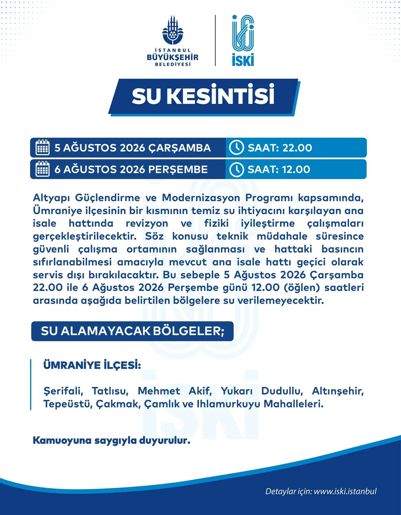 5 6 Agustos Iski Istanbul Su Kesintisi 2026 Istanbulda Sular Ne Zaman Gelecek Iste Su 3351727 202608051621 2
