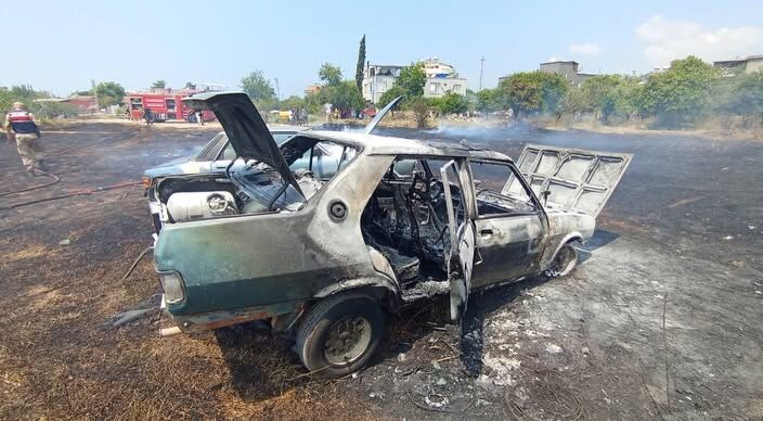 Dörtyol Yeşilköy'de Araç ve Bahçe Yangını Söndürüldü-2