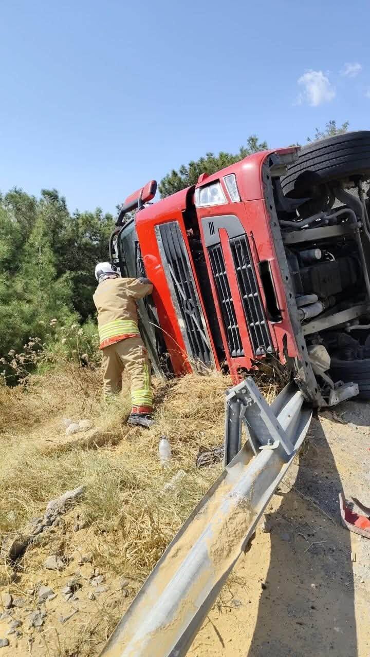Belen otoban girişinde kaza ekipleri alarma geçirdi