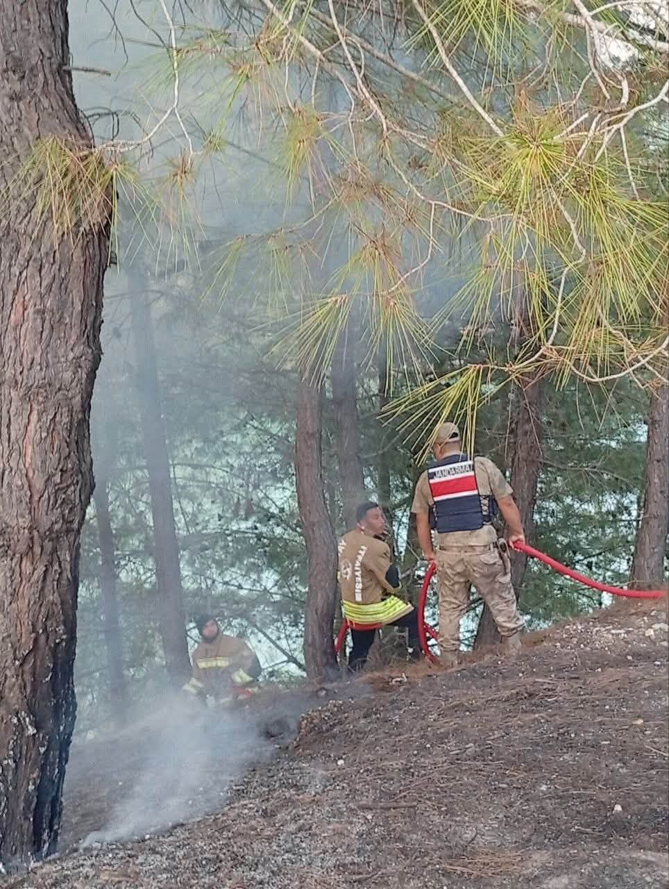 Yayladağı Barajı’nda orman yangını kontrol altında-1