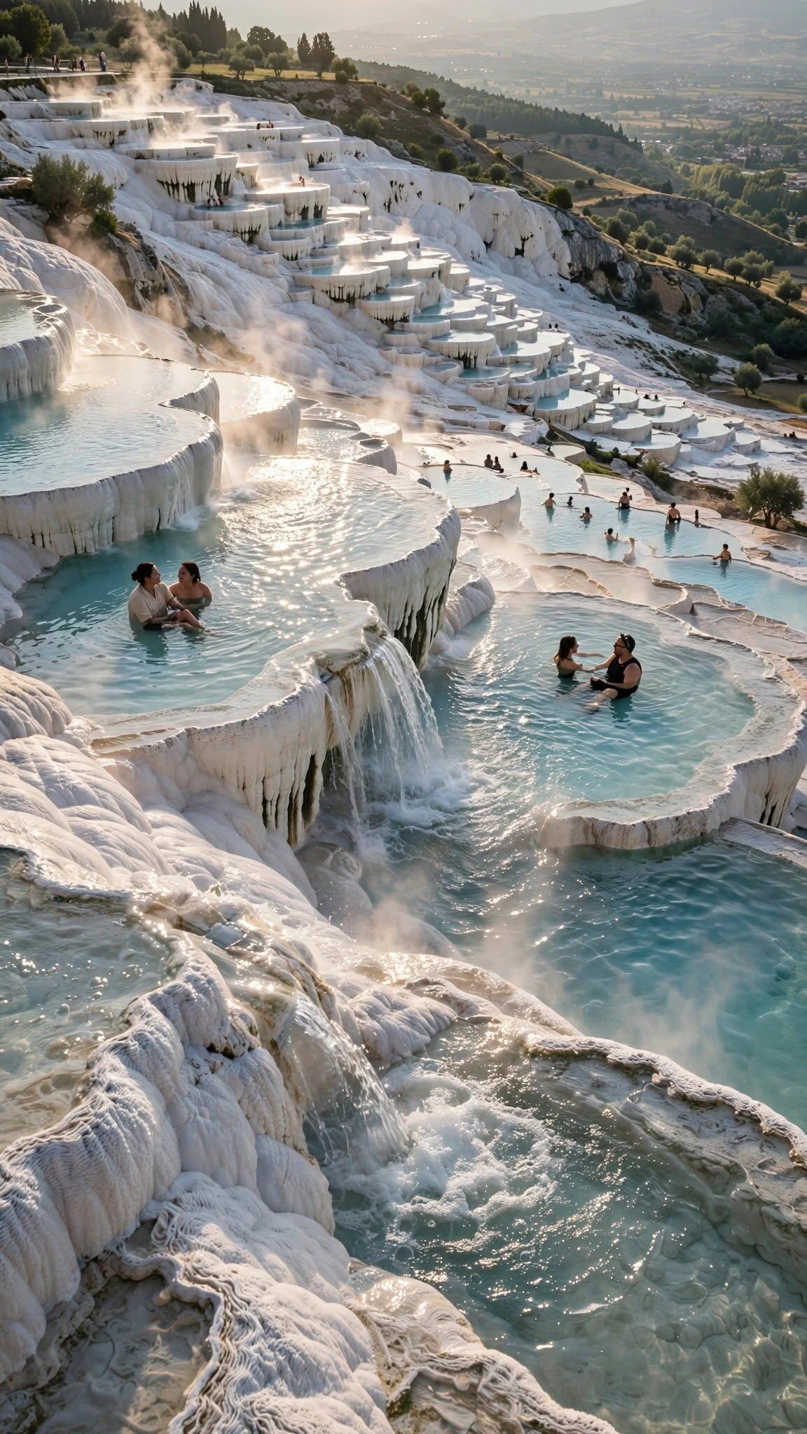 Pamukkale Beyaz Travertenleriyle Dünyayı Büyülüyor