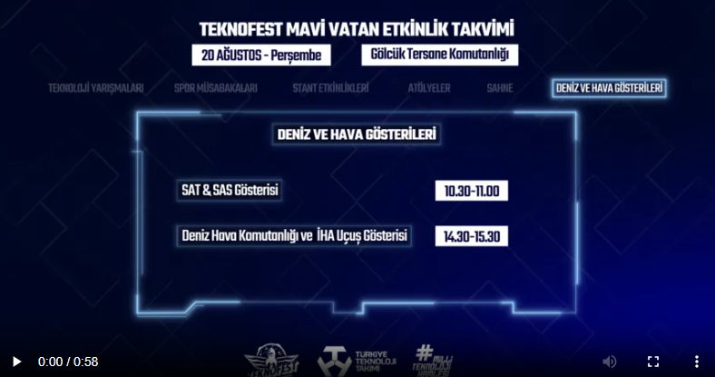 Teknofest Mavi Vatan Saat Kaça Kadar Açık2