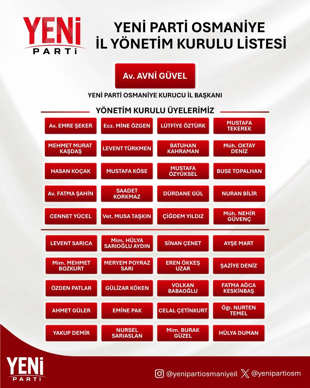 Yeni Parti Yönetim Osmaniye