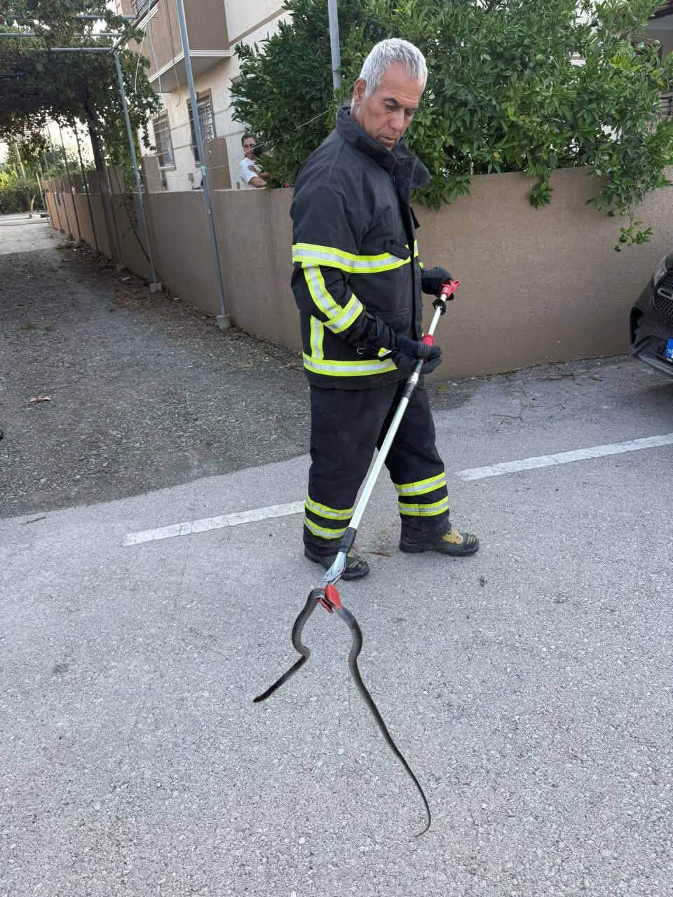 Arsuz’da İtfaiye Evdeki Yılanı Zarar Vermeden Yakaladı-2