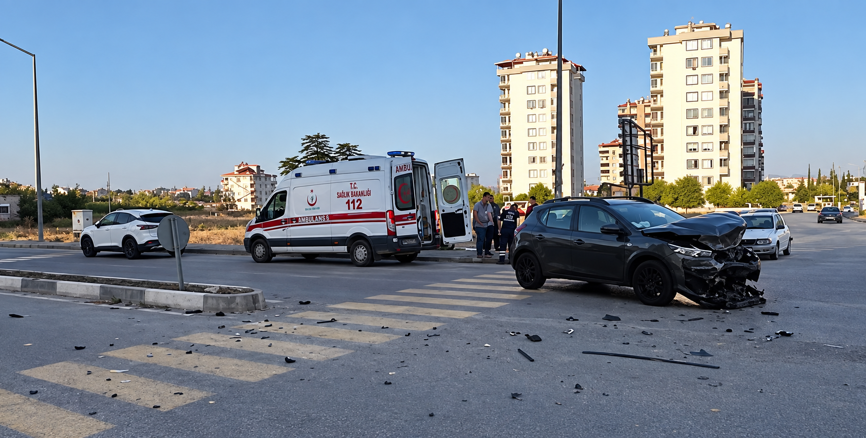 Osmaniye’nin Kadirli İlçesinde İki Otomobil Çarpıştı