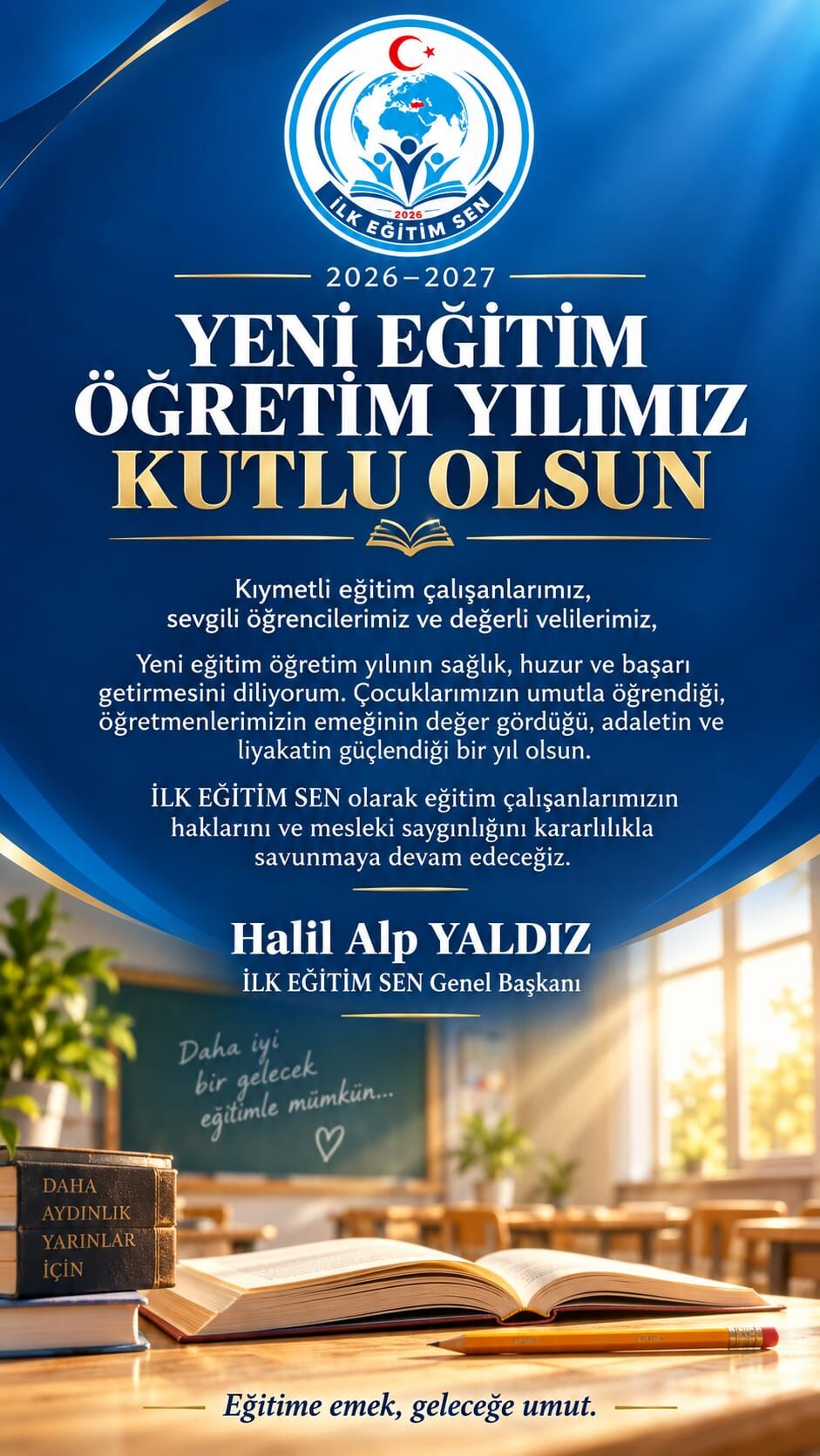 İlk Eğitim Sen’den Yeni Eğitim Öğretim Yılı Mesajı