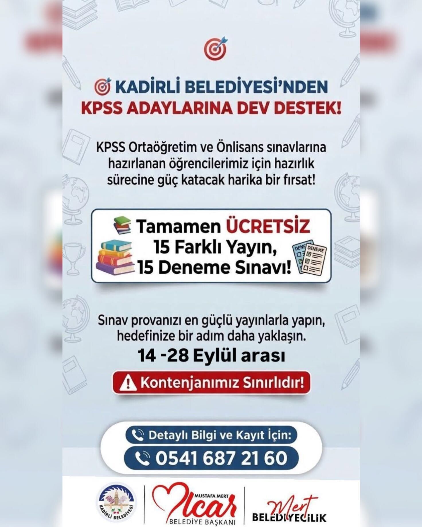 Kadirli Belediyesi’nden Kpss Adaylarına Ücretsiz Deneme Desteği-1