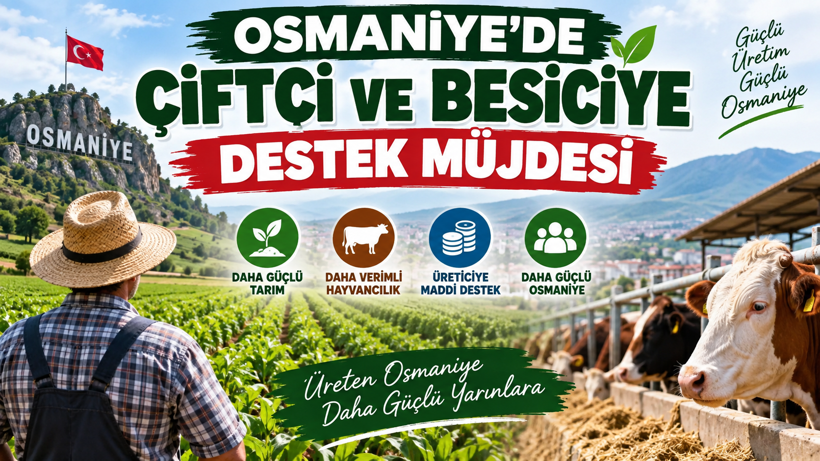 Osmaniye'de Çiftçi ve Besiciye Destek Müjdesi