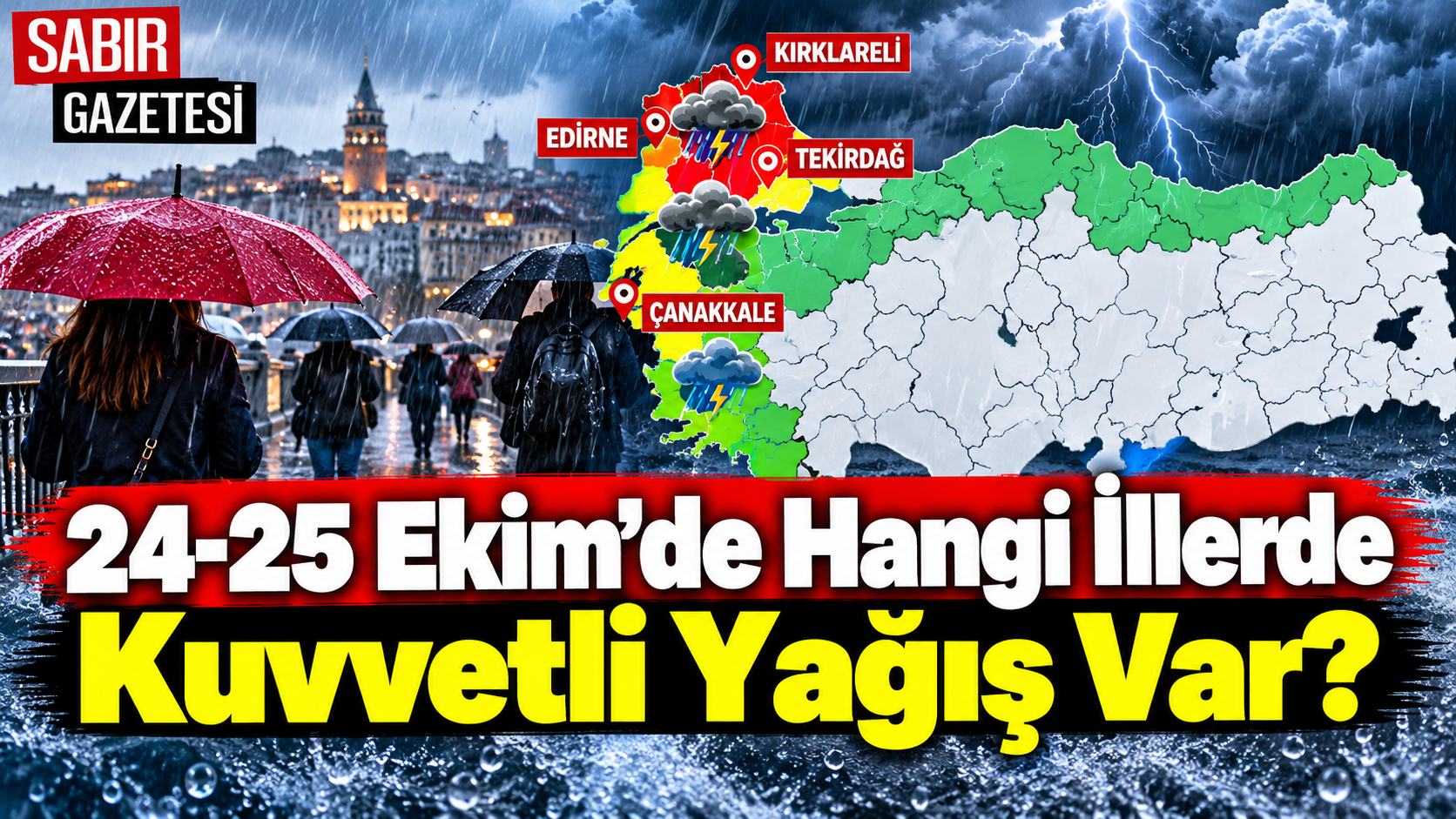 24-25 Ekim'de Hangi İllerde Kuvvetli Yağış Var?