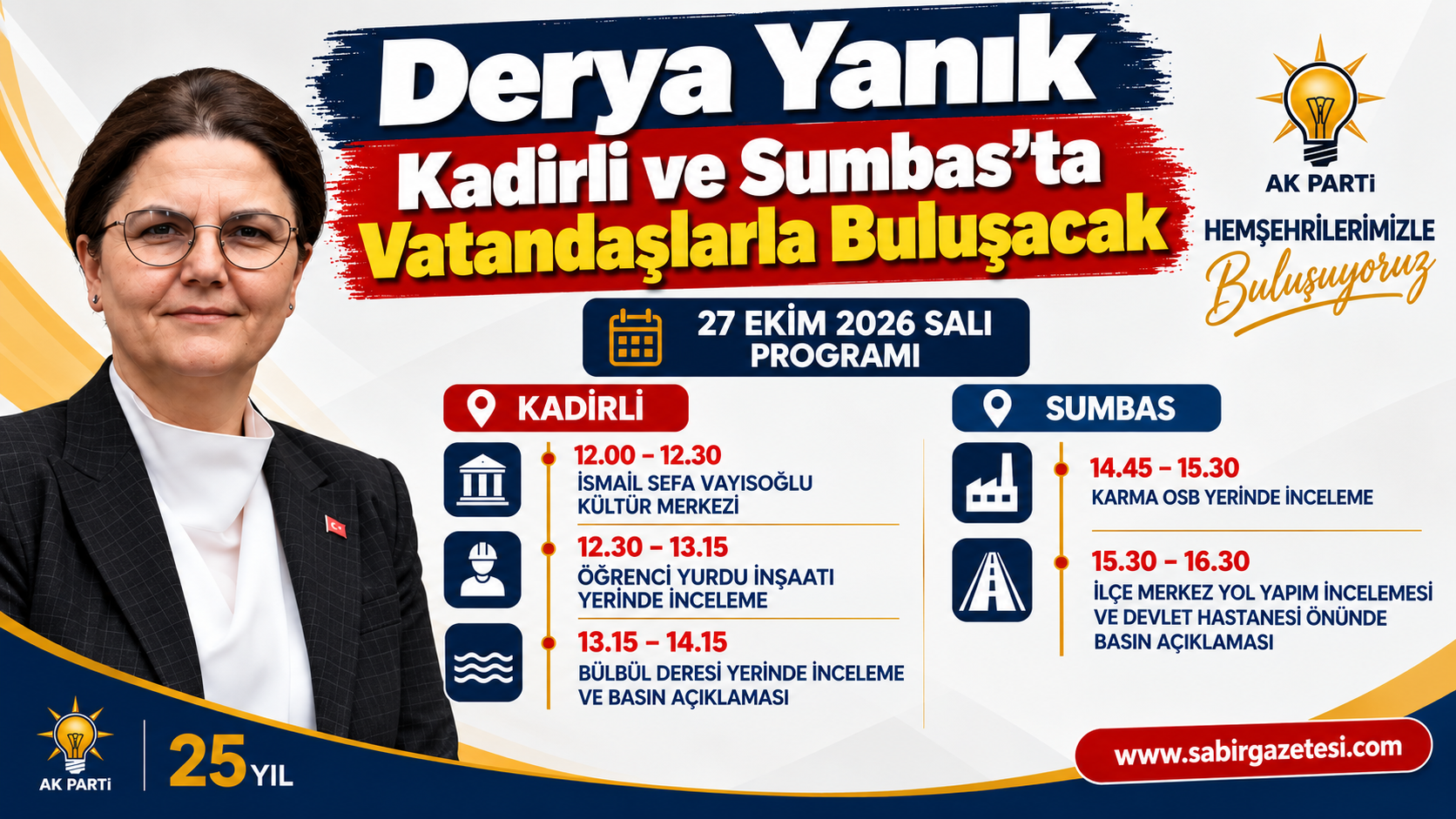 Derya Yanık Kadirli ve Sumbas'ta Vatandaşlarla Buluşacak