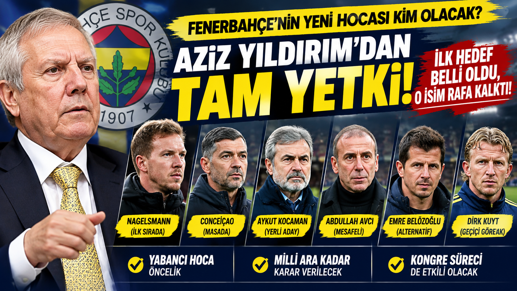 Fenerbahçe’nin Yeni Hocası Kim Olacak? İlk Hedef Belli!