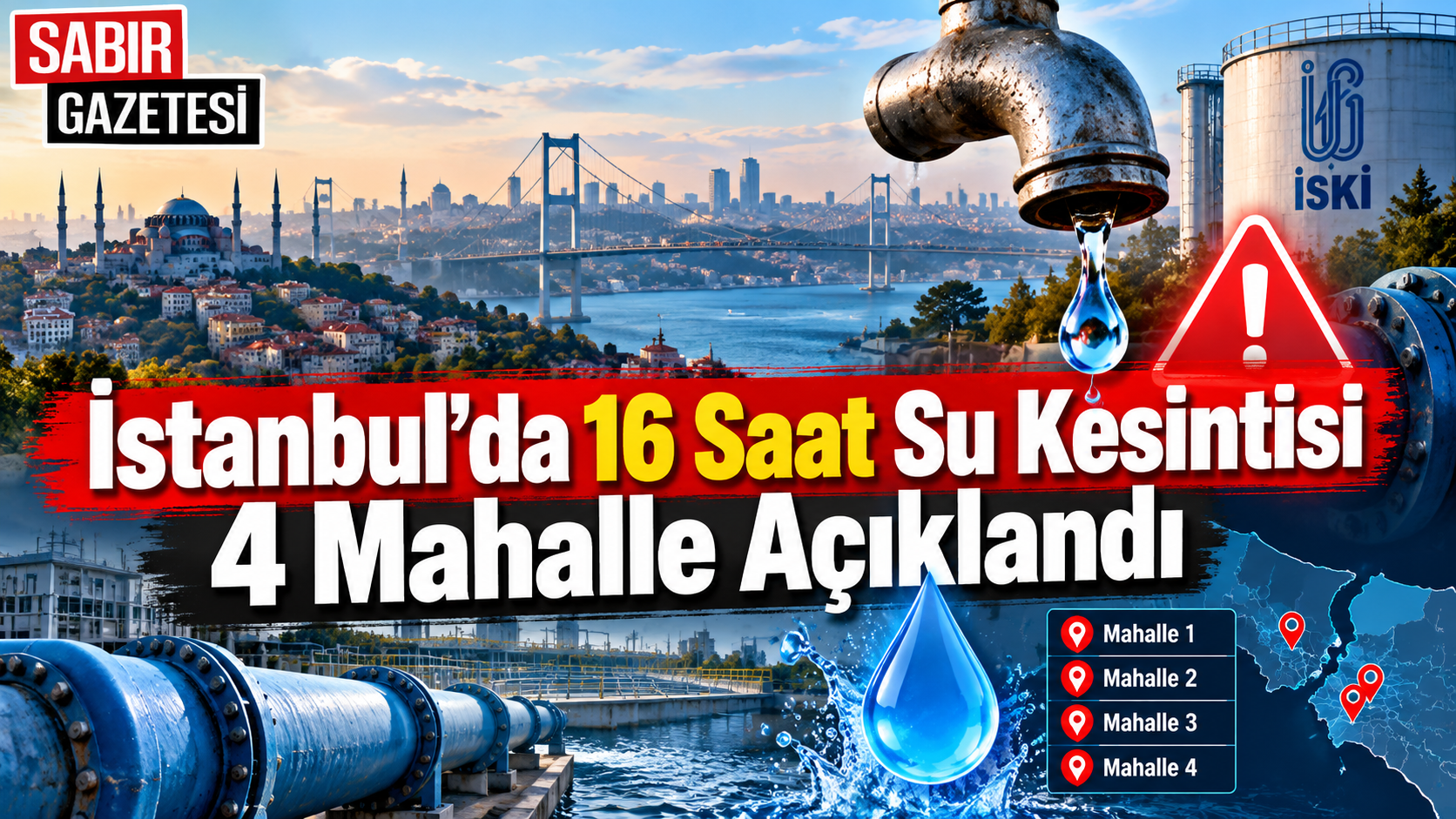 İstanbul’da 16 Saat Su Kesintisi 4 Mahalle Açıklandı
