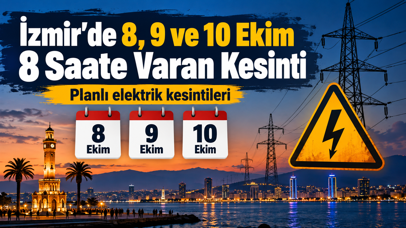 İzmir’de 8 9 ve 10 Ekim 8 Saate Varan Kesinti