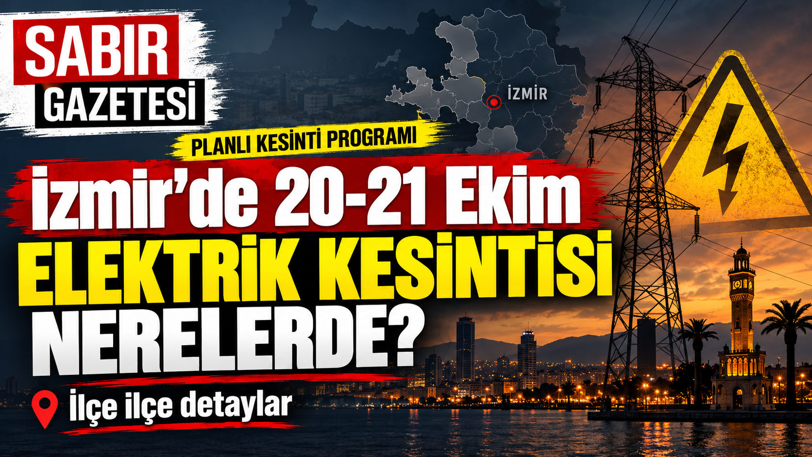 İzmir'de 20-21 Ekim Elektrik Kesintisi Nerelerde?