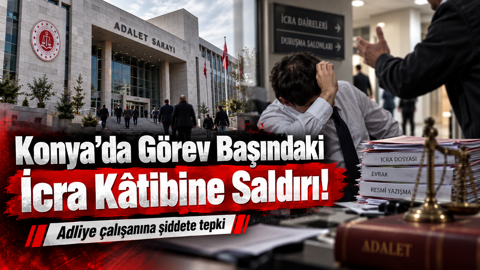 Konya’da Görev Başındaki İcra Kâtibine Saldırı!