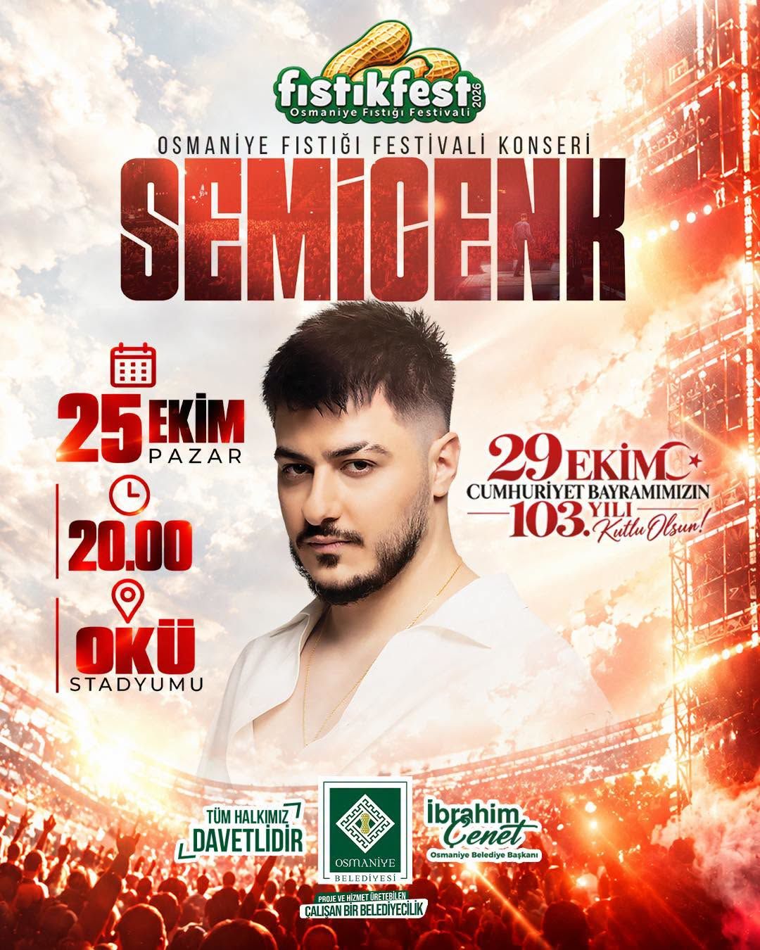 Osmaniye Fıstık Fest’te Semicenk Sahne Alacak