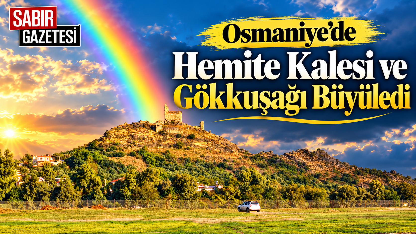 Osmaniye'de Hemite Kalesi ve Gökkuşağı Büyüledi