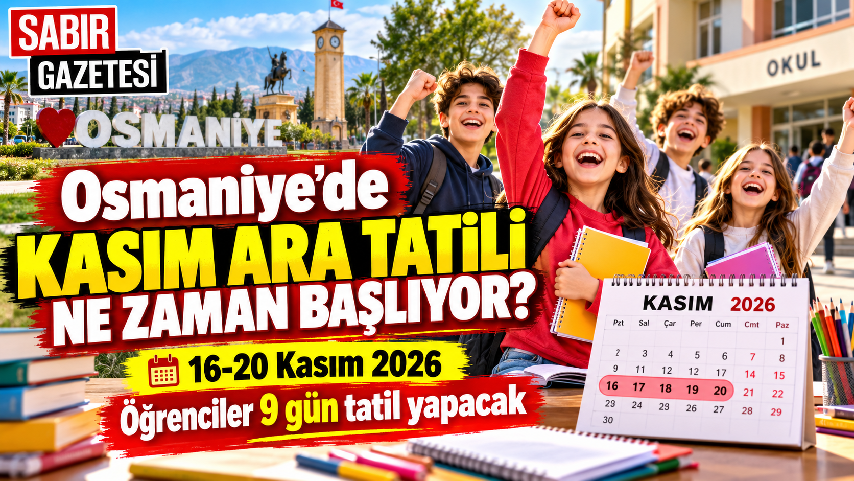 Osmaniye'de Kasım Ara Tatili Ne Zaman Başlıyor?