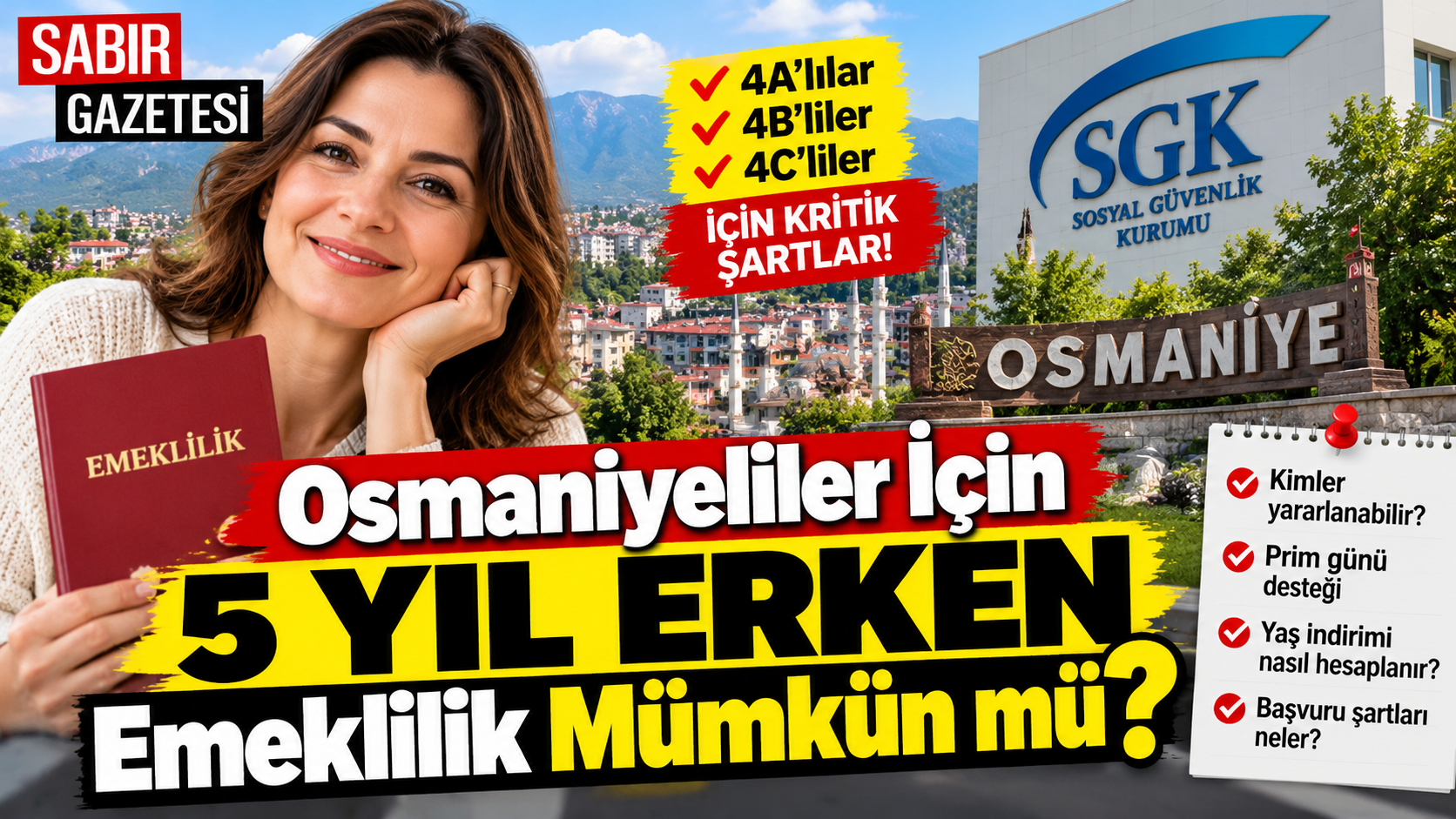 Osmaniyeliler İçin 5 Yıl Erken Emeklilik Mümkün mü?